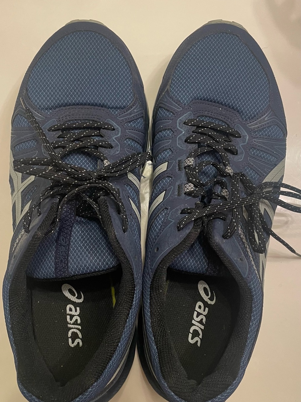 ASICS Navy Blue and Black Men's Athletic Running Shoes